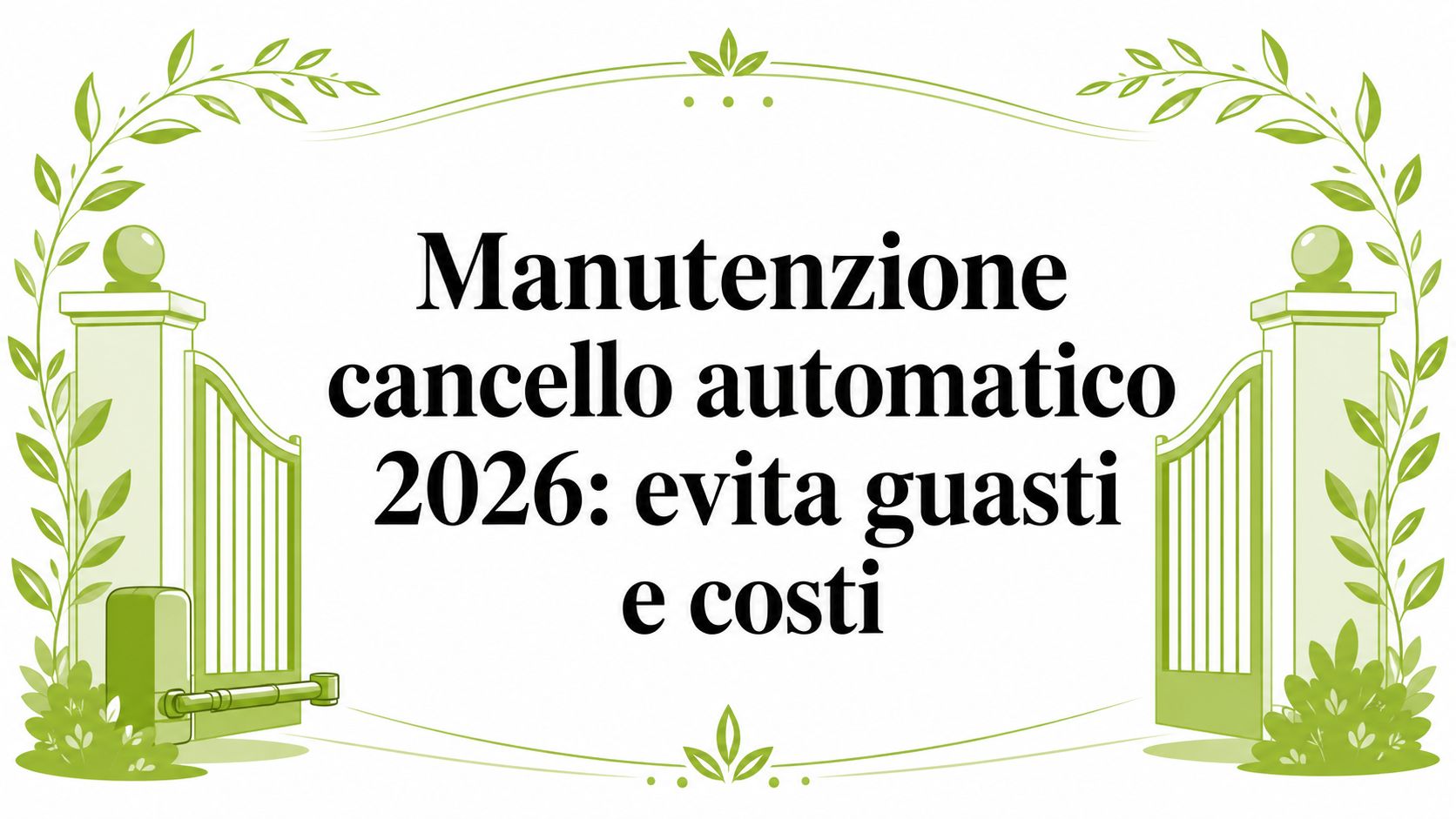 Manutenzione cancello automatico 2026: evita guasti e costi