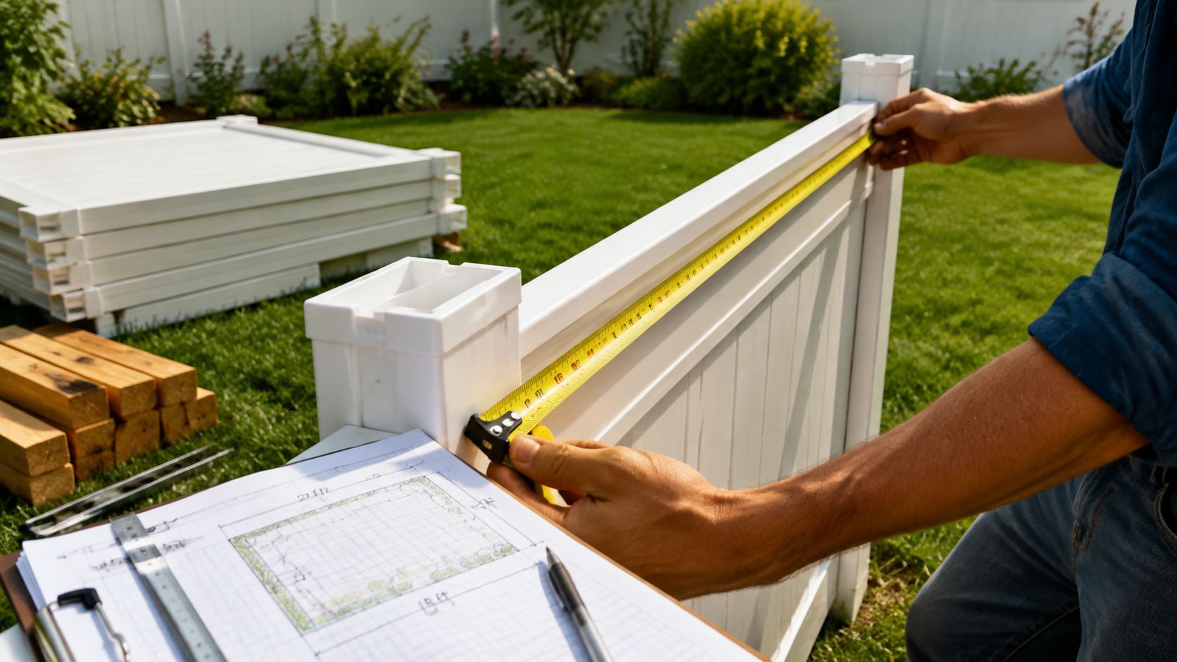 Come calcolare i metri lineari per la recinzione in PVC