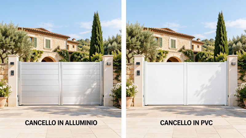 Cancello alluminio bianco vs PVC: confronto 2026